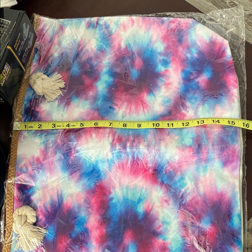 Colorful Tie-Dye Tote Bag with Rope Handles - Picture 4 of 5